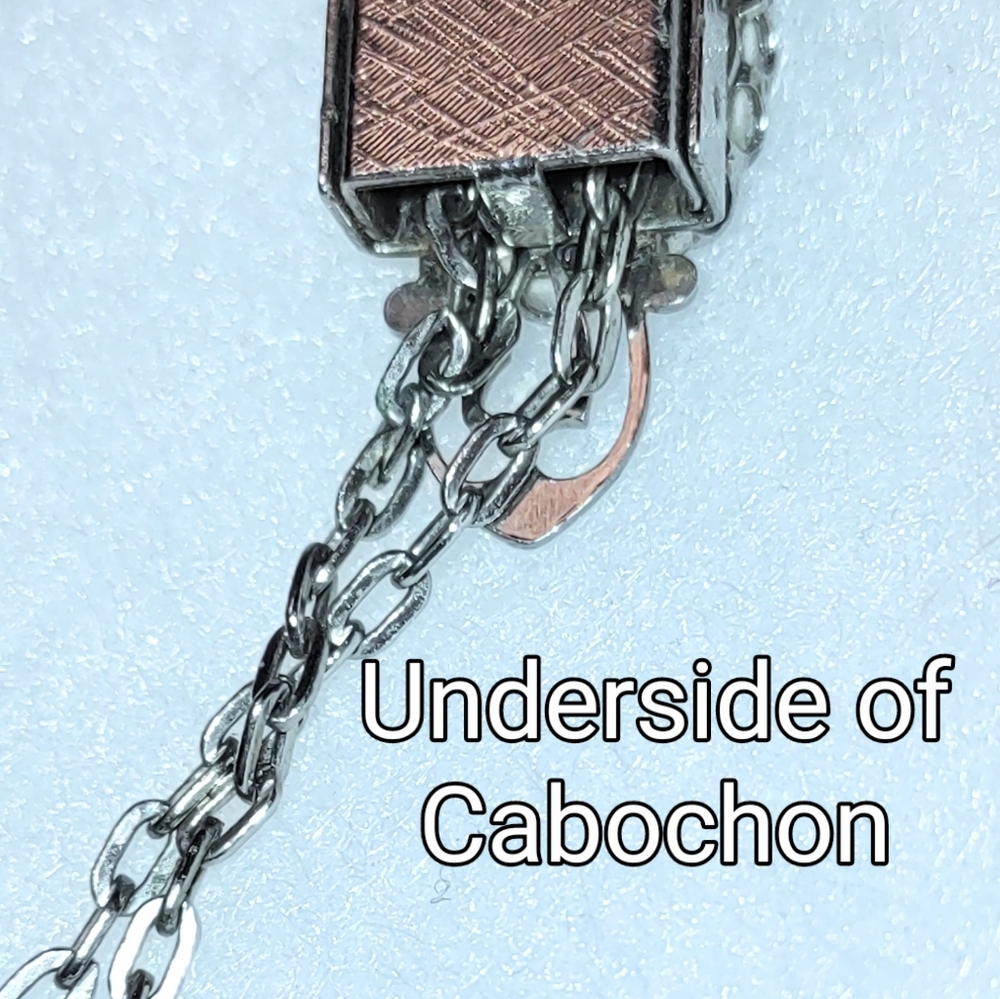 Blue & White Sailboat Image Cabochon Bolo Necklace Silver Metalwork - Picture 4 of 8